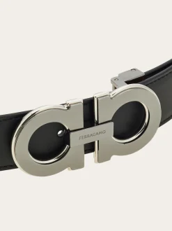Reversible and adjustable Gancini belt - Men