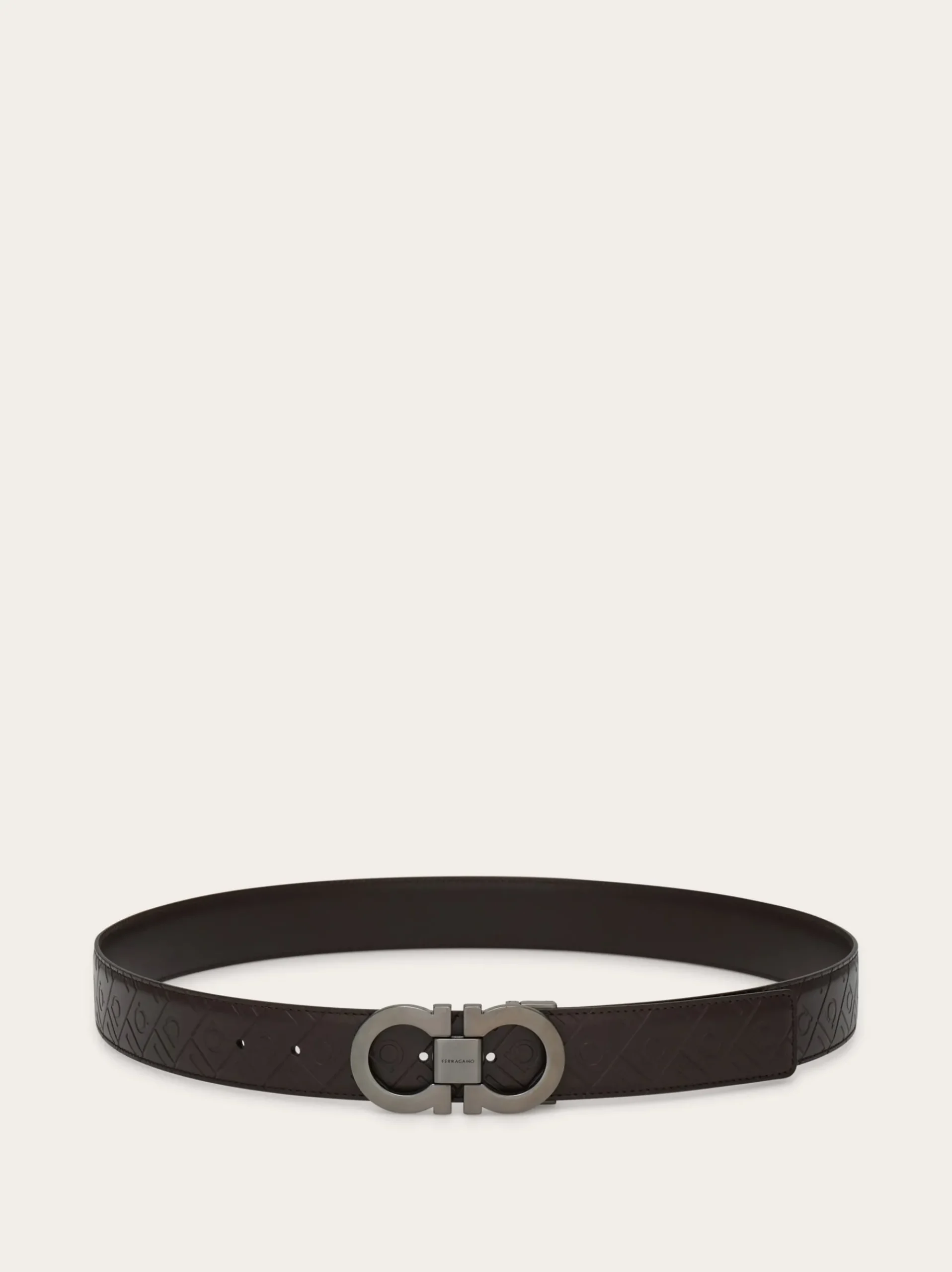 Reversible and adjustable Gancini belt - Men