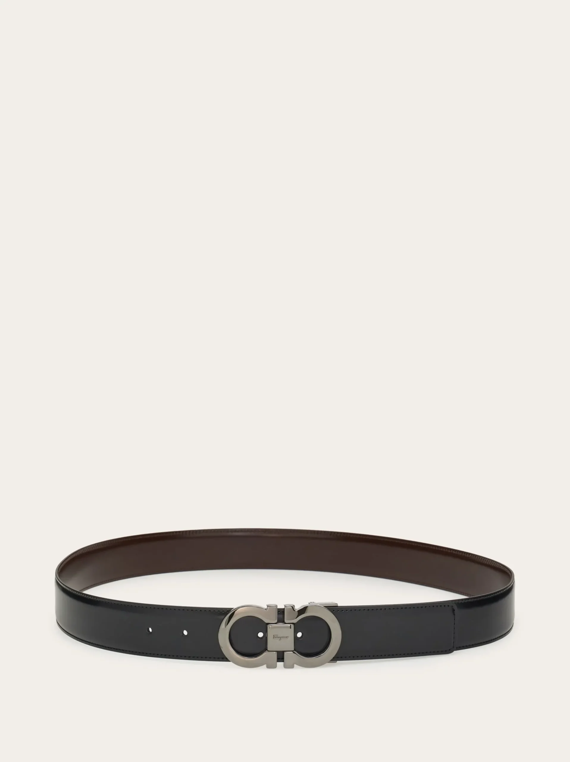 Reversible and adjustable Gancini belt - Men