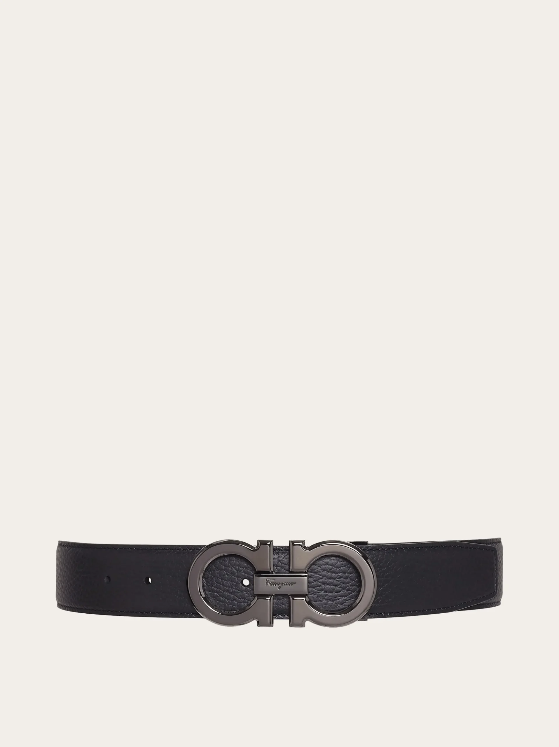 Reversible and adjustable Gancini belt - Men