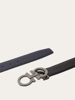 Reversible and adjustable Gancini belt - Men