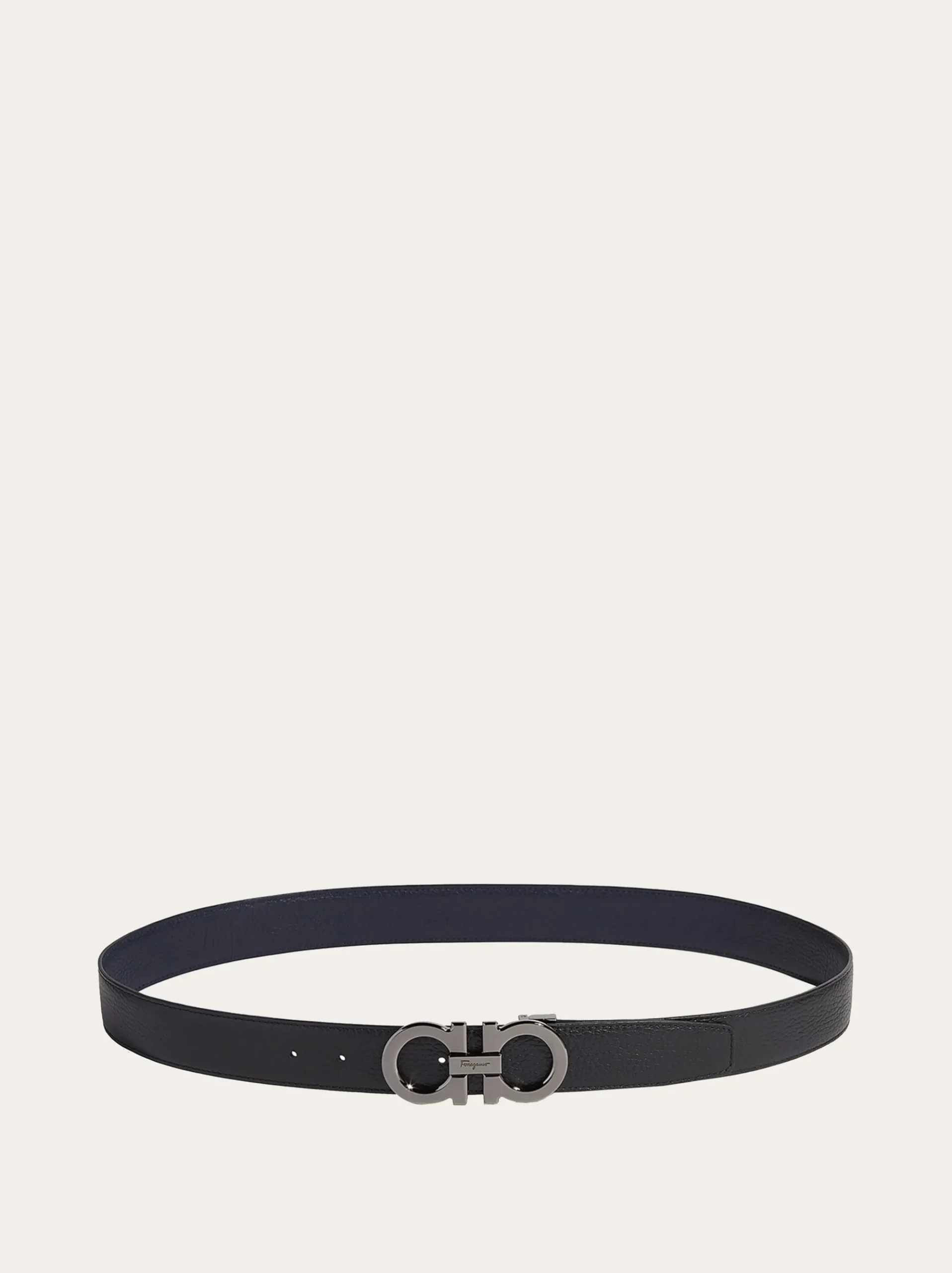 Reversible and adjustable Gancini belt - Men