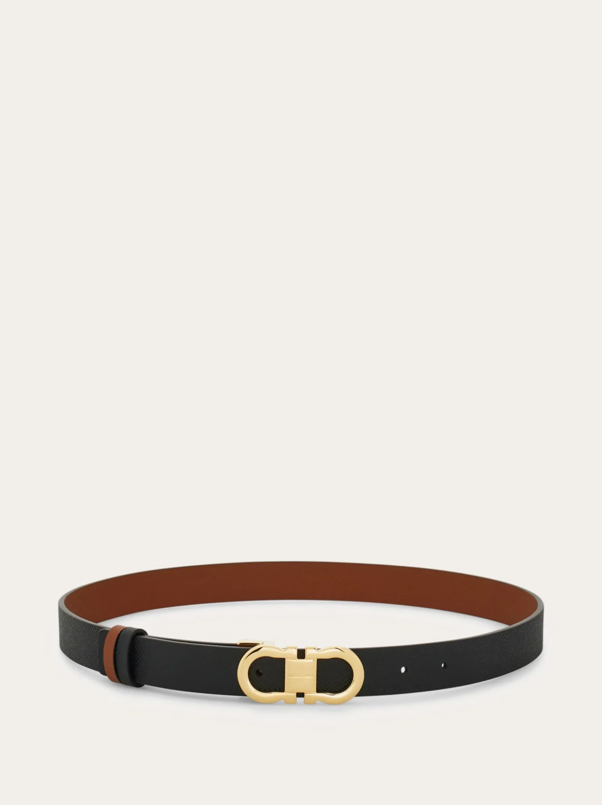 Reversible and adjustable Gancini belt - Women