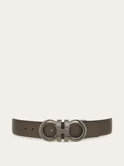 Reversible and adjustable Gancini belt - Men