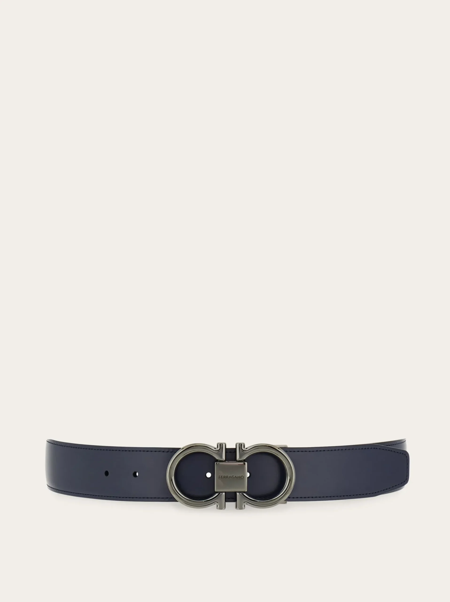 Reversible and adjustable Gancini belt - Men