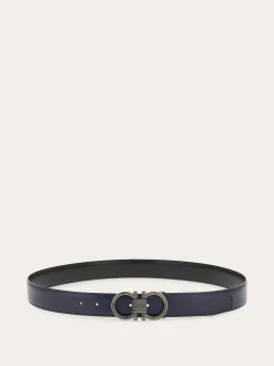 Reversible and adjustable Gancini belt - Men
