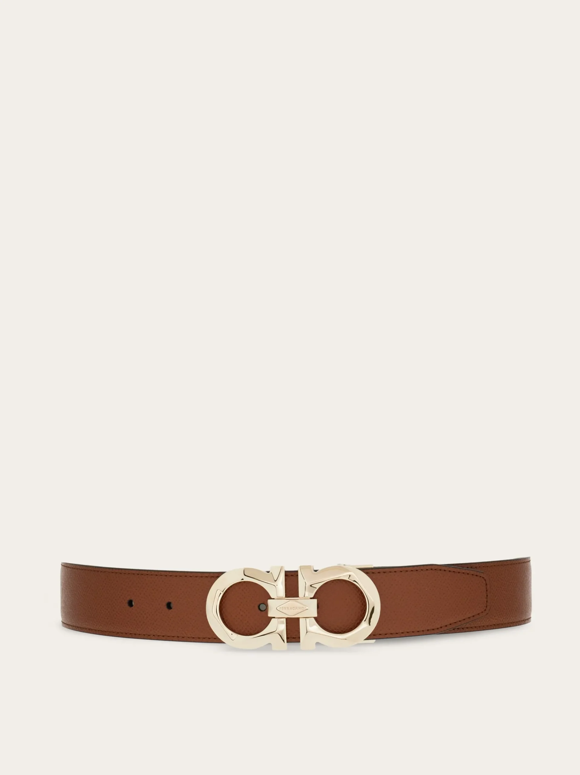 Reversible and adjustable Gancini belt - Men