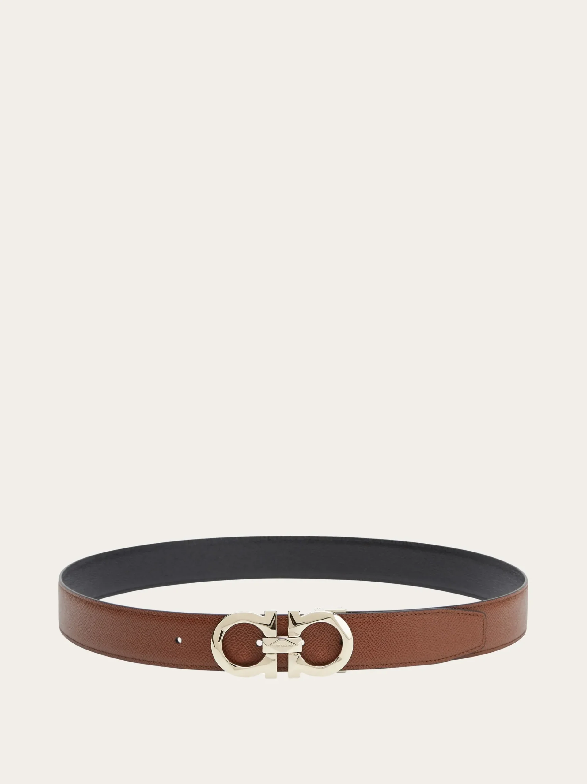 Reversible and adjustable Gancini belt - Men