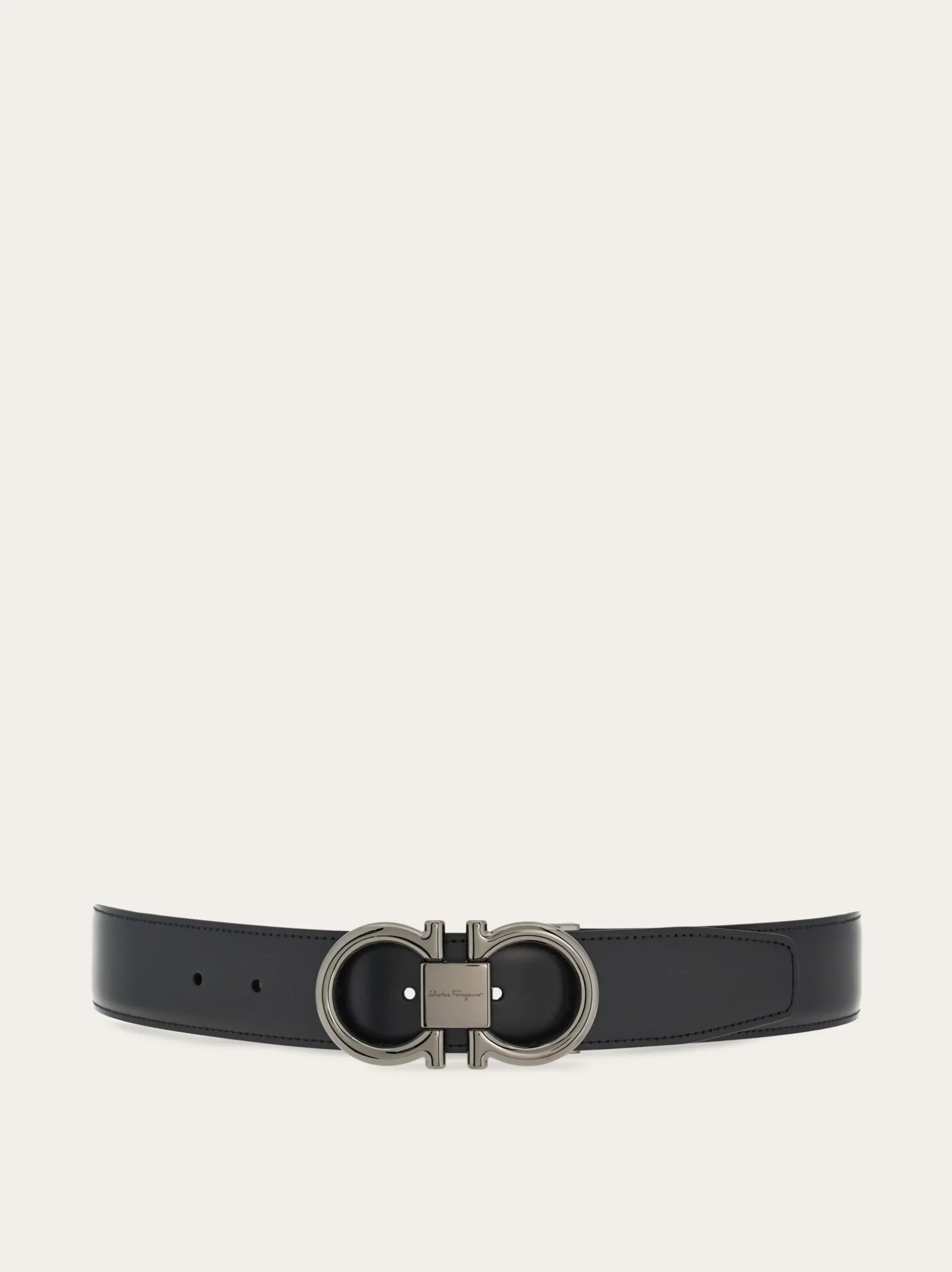 Reversible and adjustable Gancini belt - Men