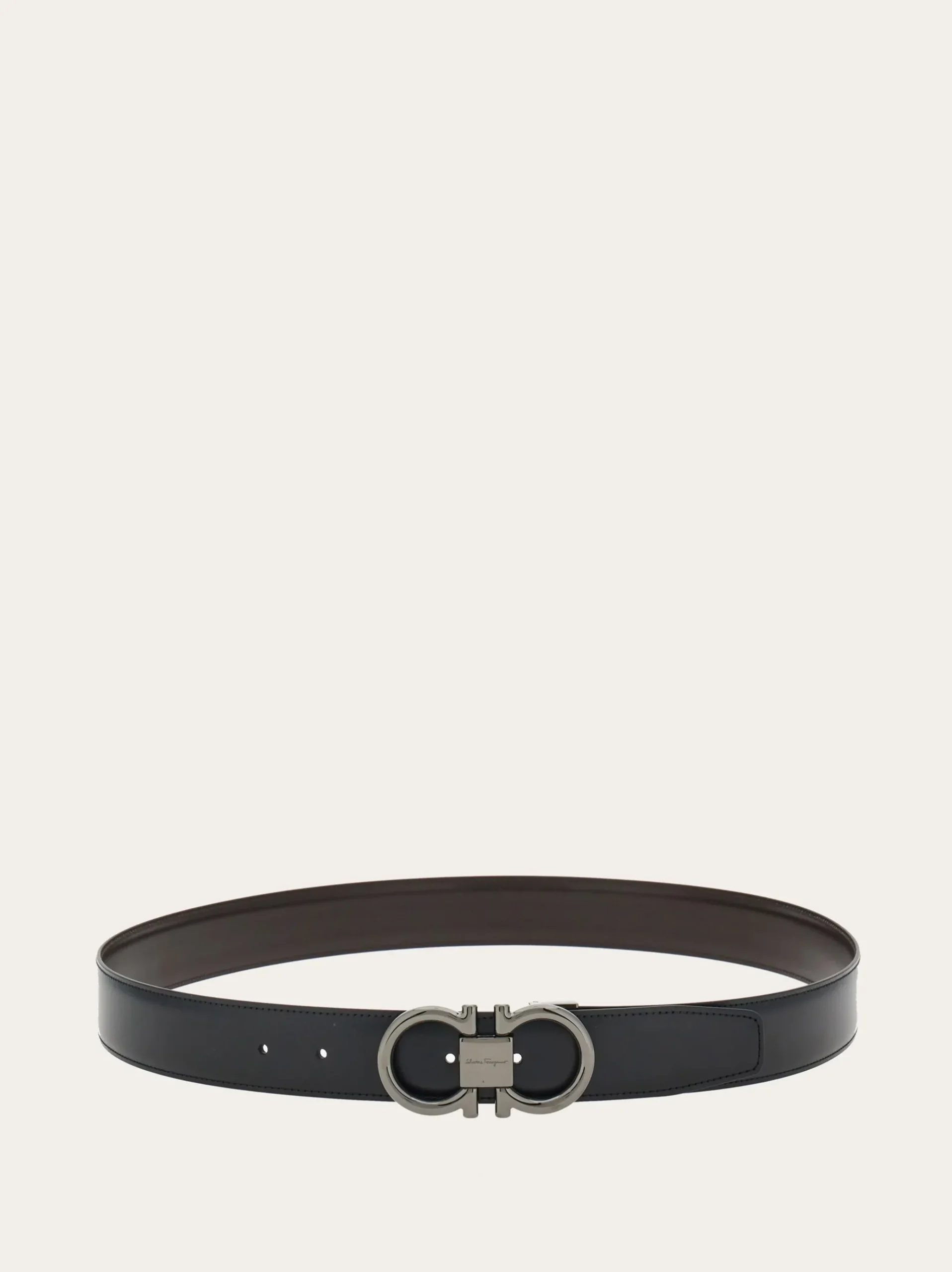 Reversible and adjustable Gancini belt - Men
