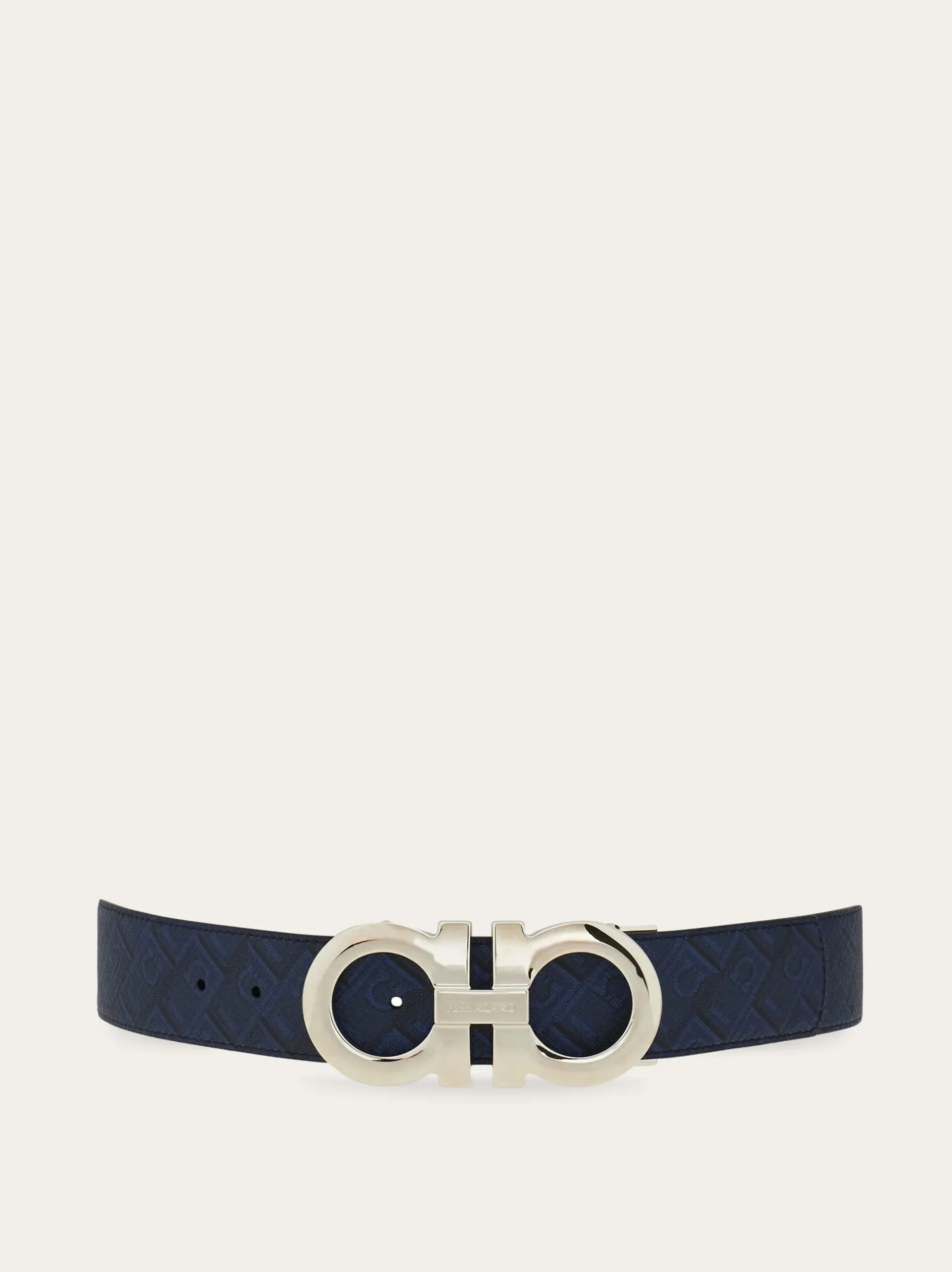 Reversible and adjustable Gancini belt - Men