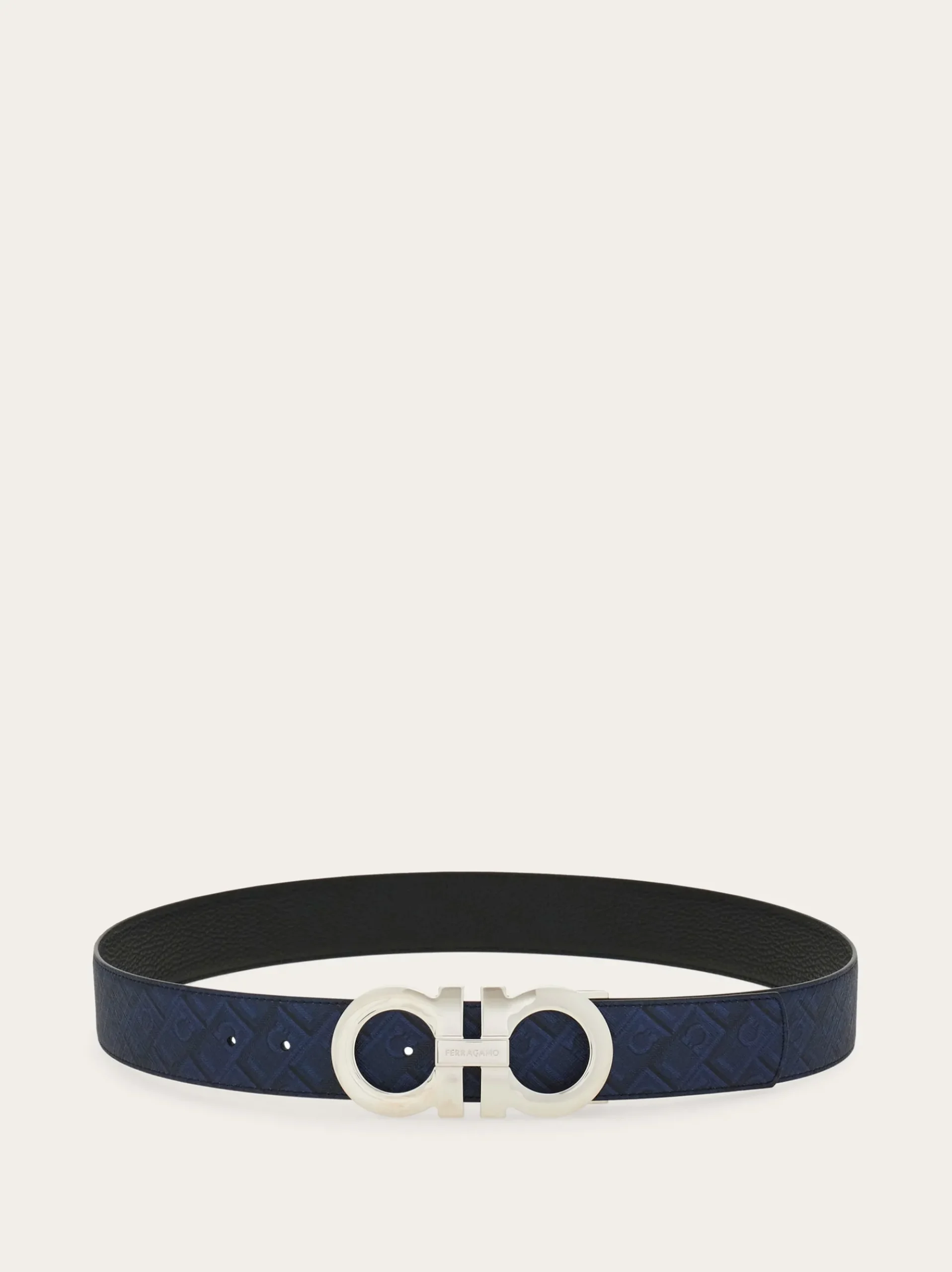 Reversible and adjustable Gancini belt - Men