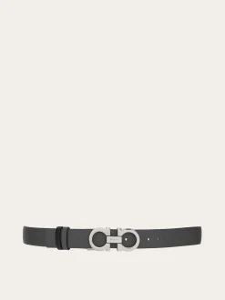 Reversible and adjustable Gancini belt - Women