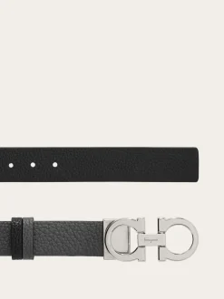 Reversible and adjustable Gancini belt - Women