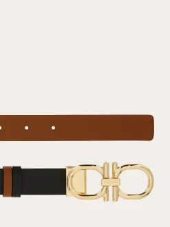 Reversible and adjustable Gancini belt - Women