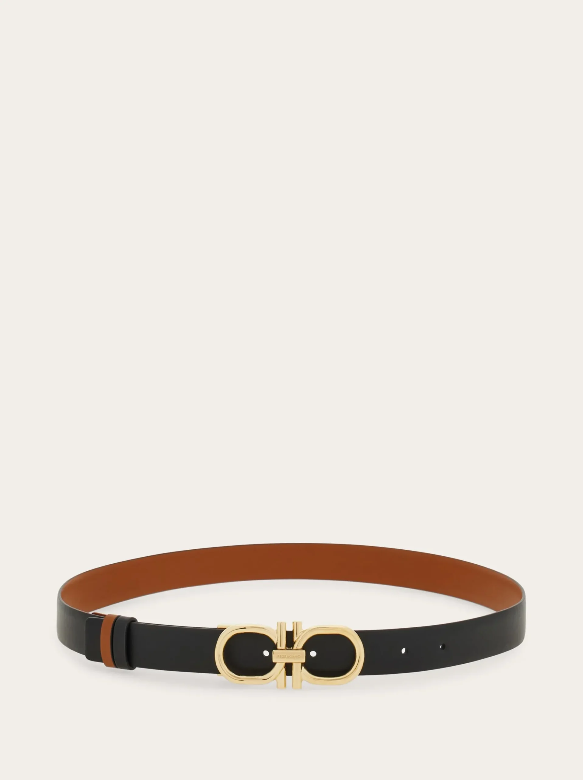 Reversible and adjustable Gancini belt - Women