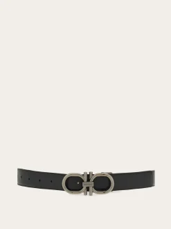 Reversible and adjustable Gancini belt - Men