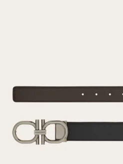 Reversible and adjustable Gancini belt - Men