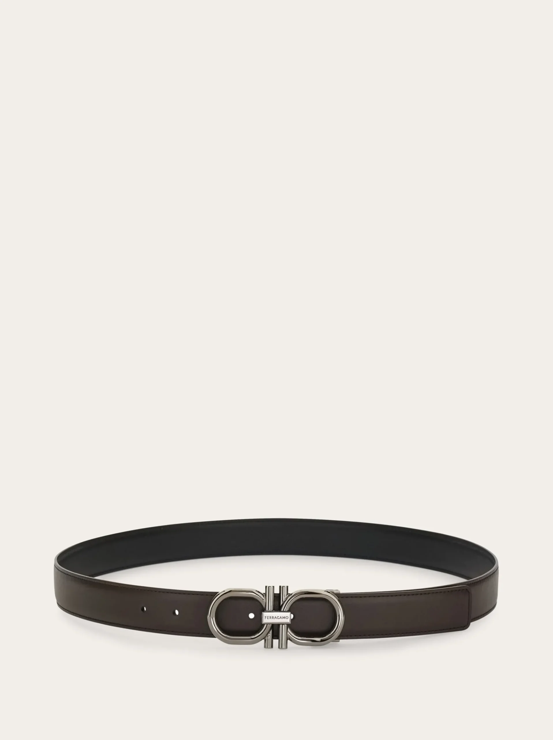 Reversible and adjustable Gancini belt - Men