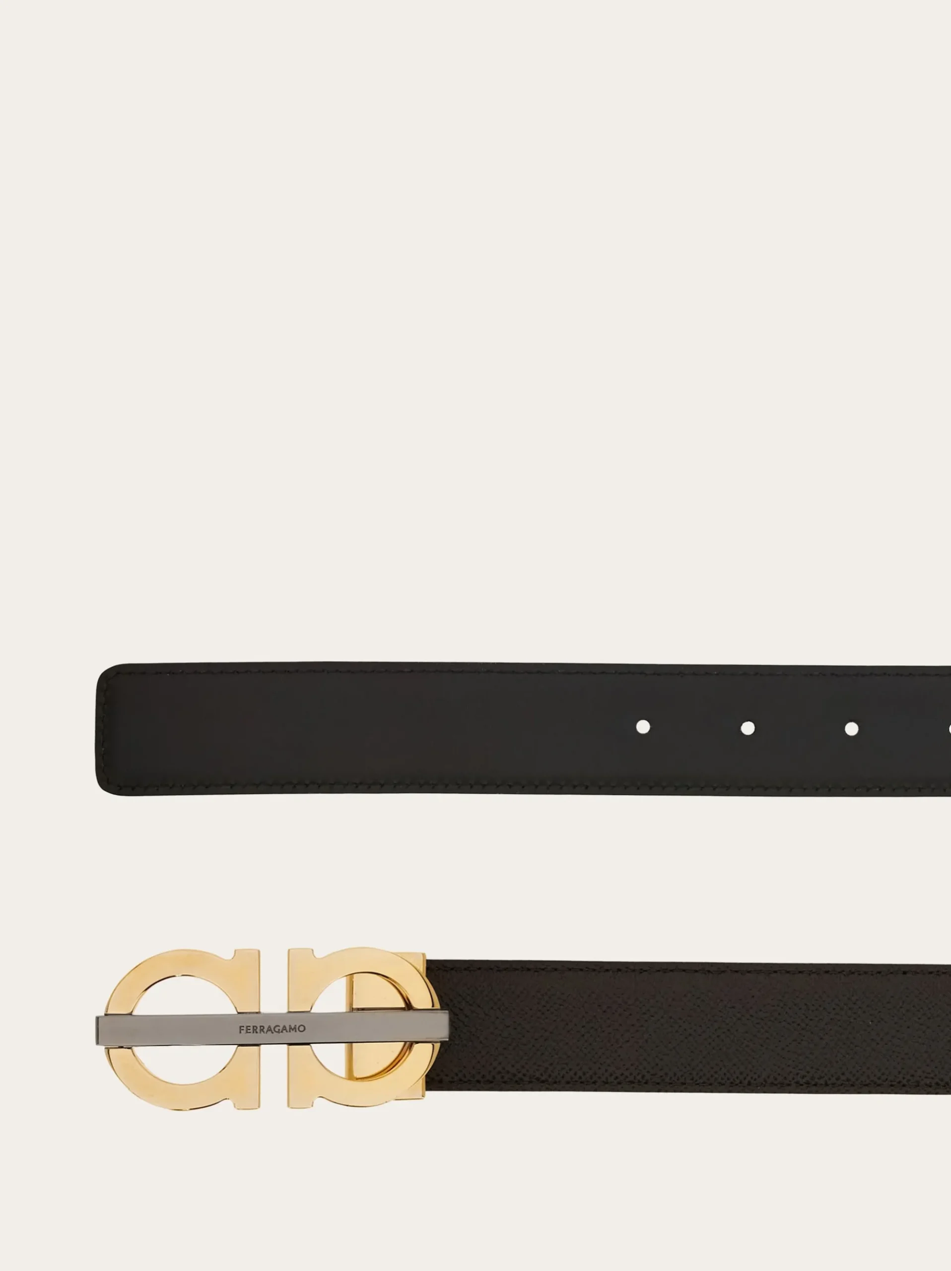 Reversible and adjustable Gancini belt - Men