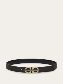 Reversible and adjustable Gancini belt - Men
