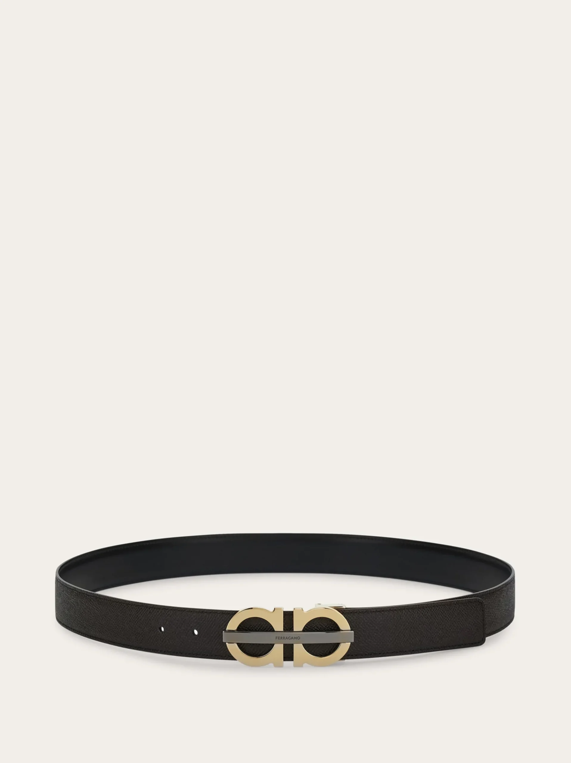 Reversible and adjustable Gancini belt - Men