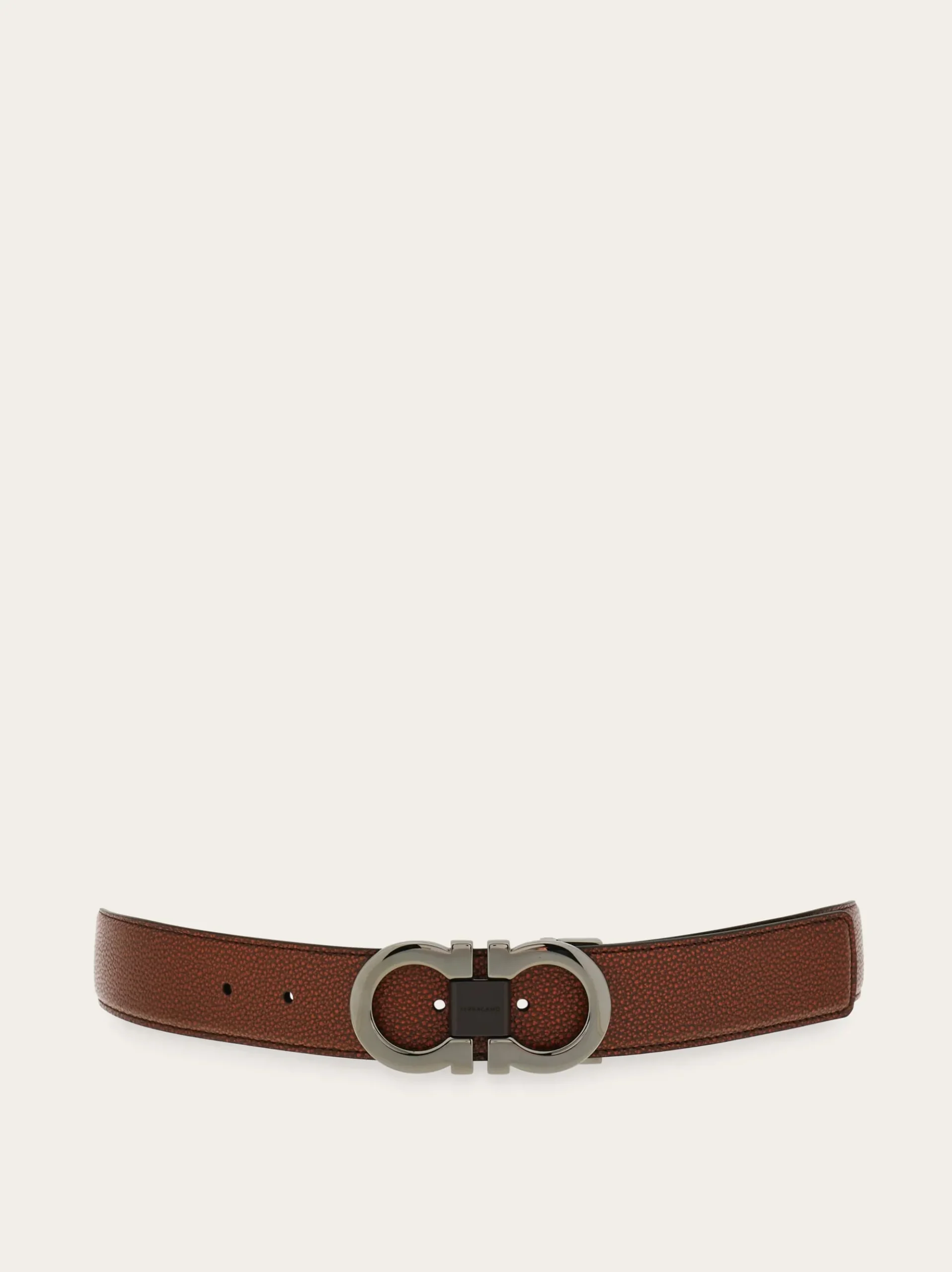 Reversible and adjustable Gancini belt - Men