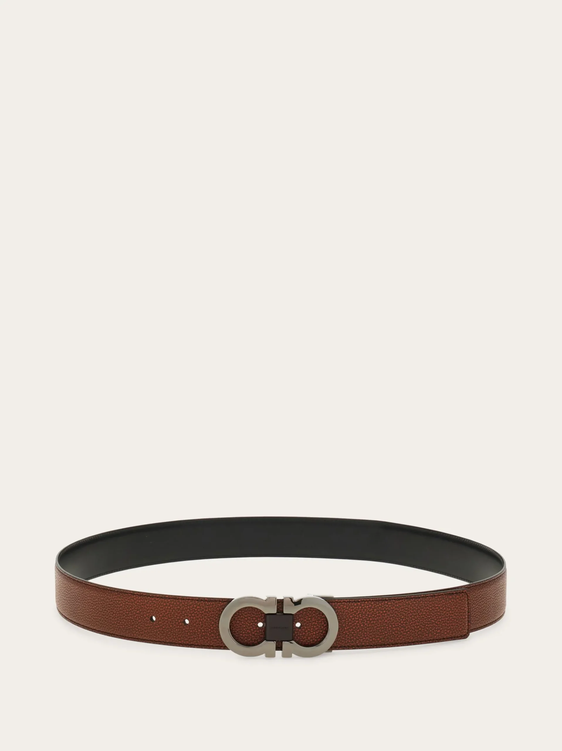 Reversible and adjustable Gancini belt - Men