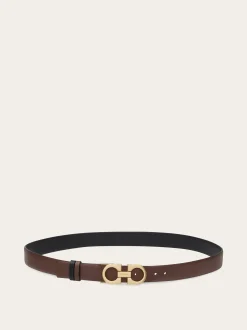 Reversible and adjustable Gancini belt - Women