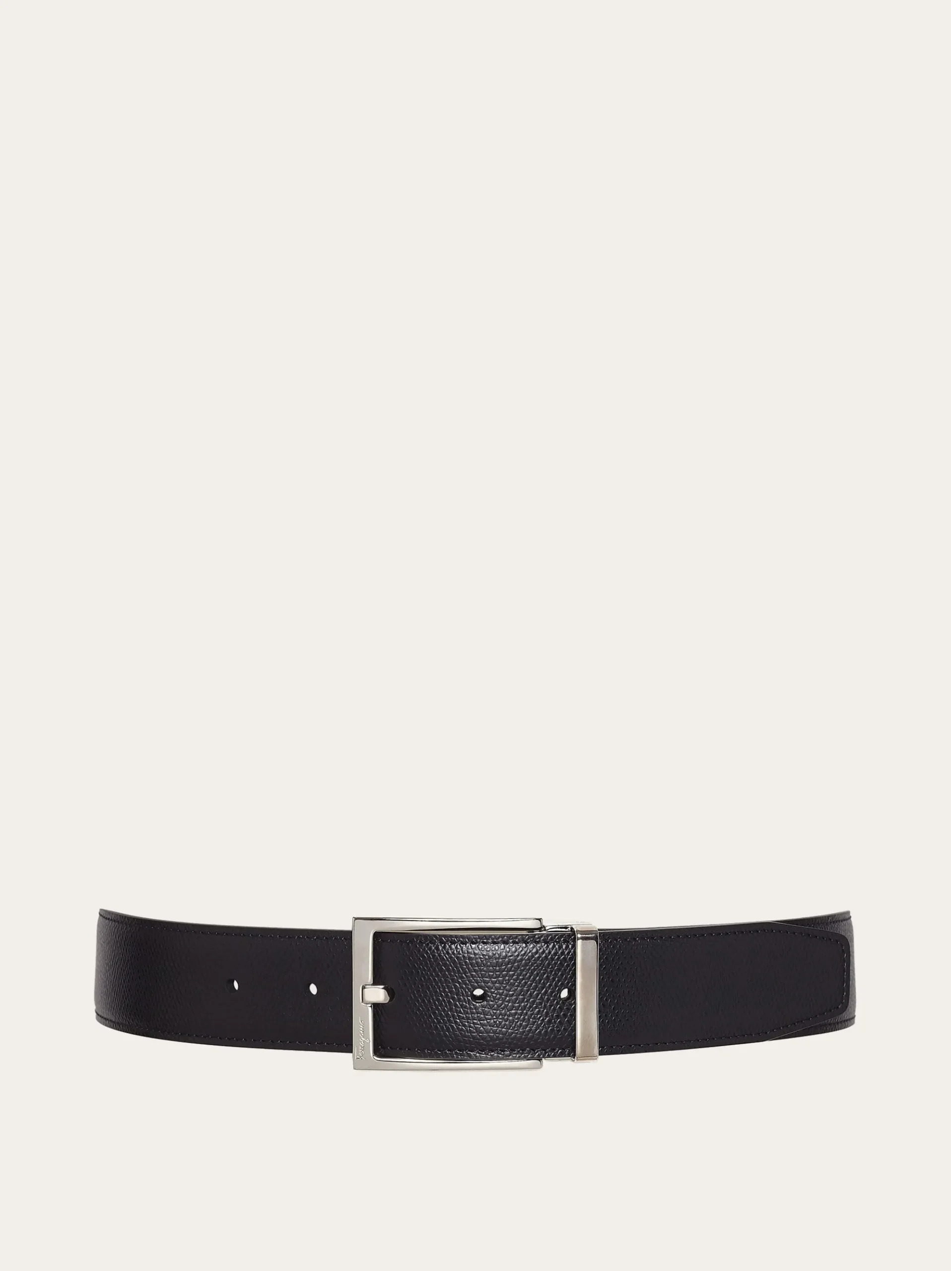 Reversible and adjustable belt with rectangular buckle - Men