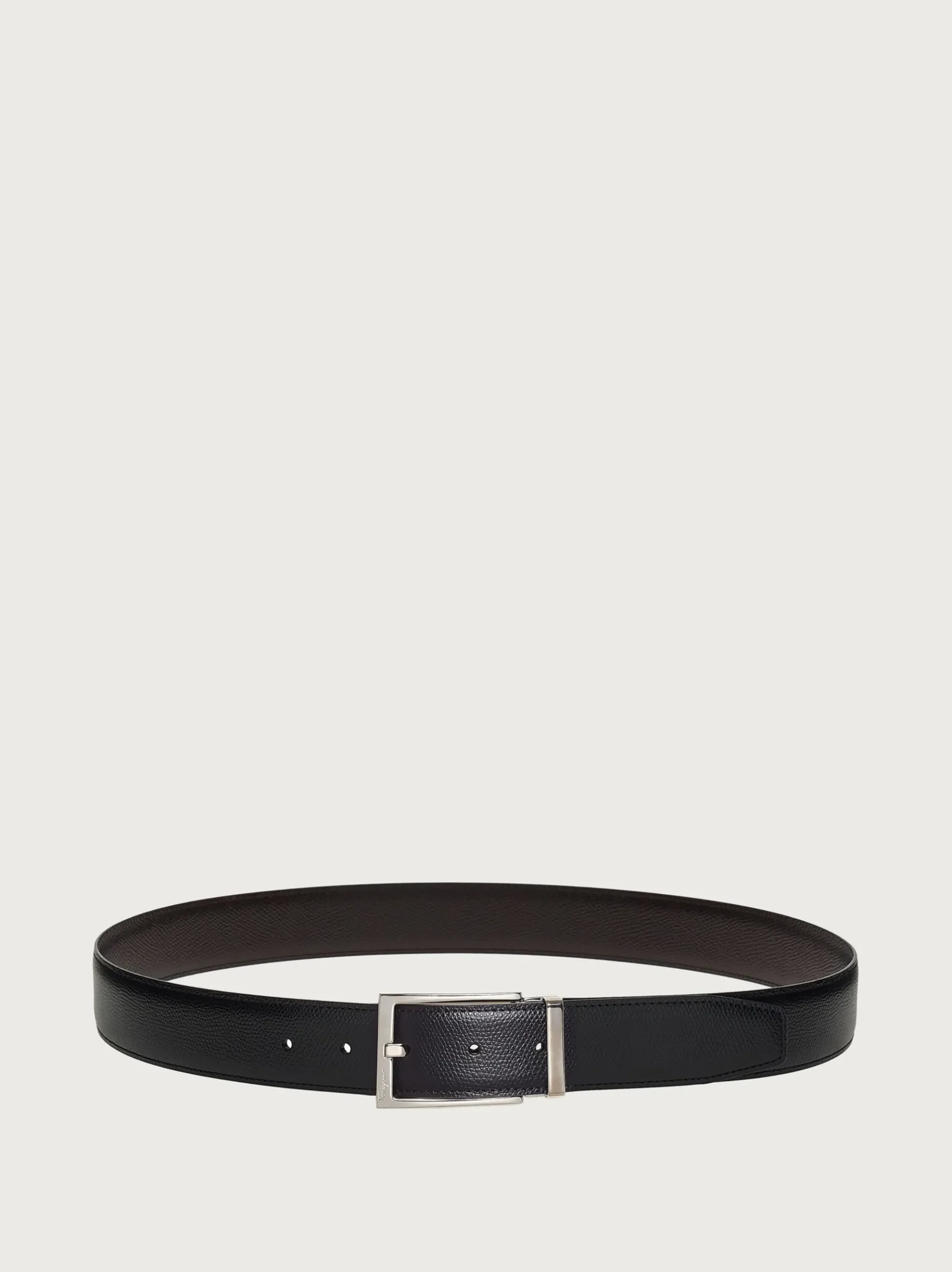 Reversible and adjustable belt with rectangular buckle - Men