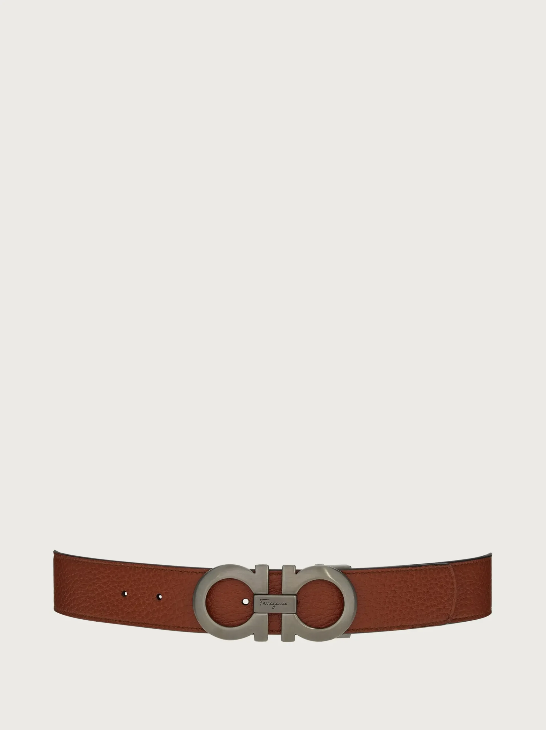 Reversible and adjustable Gancini belt - Men
