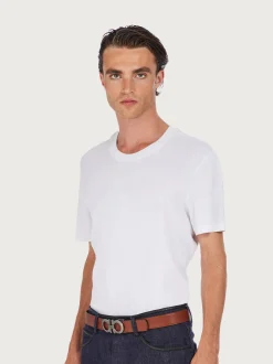 Reversible and adjustable Gancini belt - Men