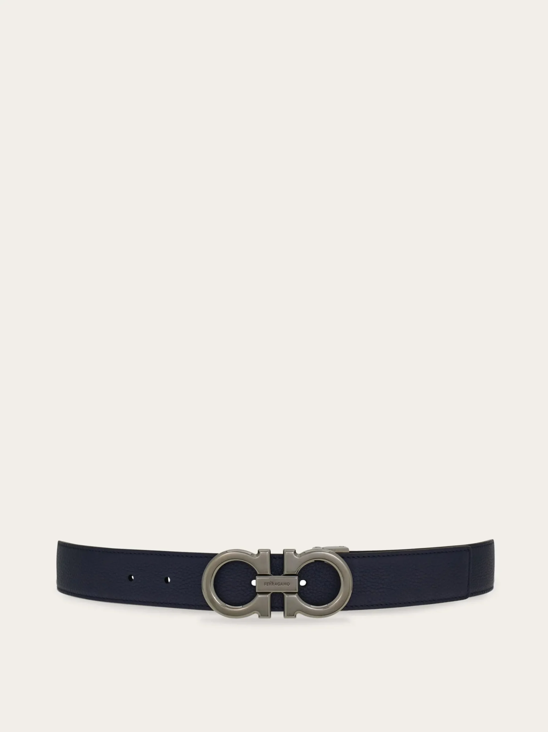 Reversible and adjustable Gancini belt - Men