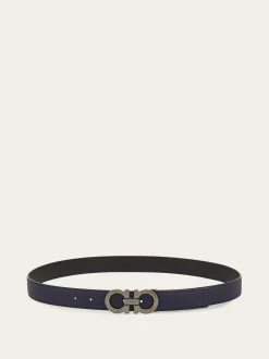 Reversible and adjustable Gancini belt - Men