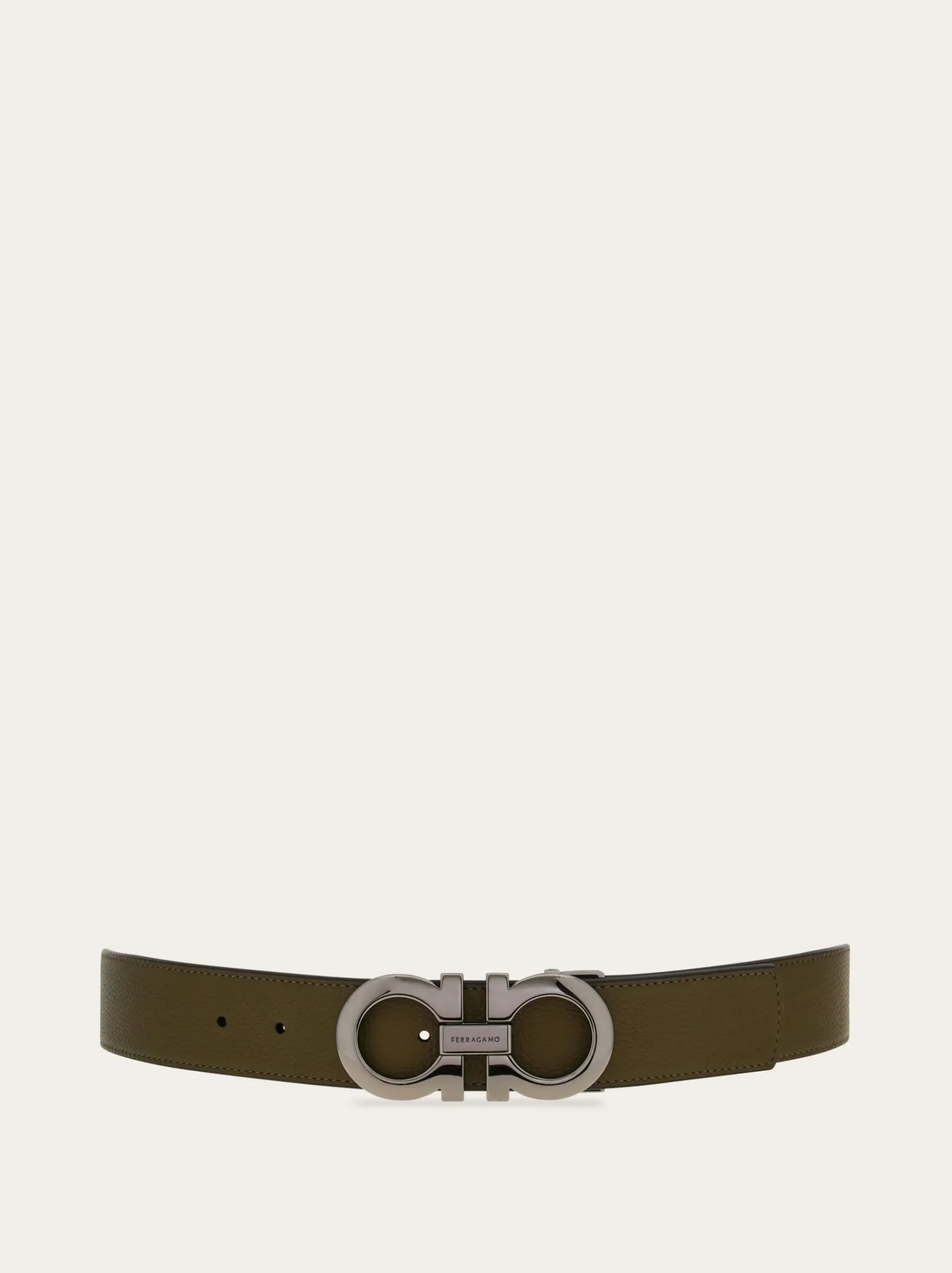 Reversible and adjustable Gancini belt - Men
