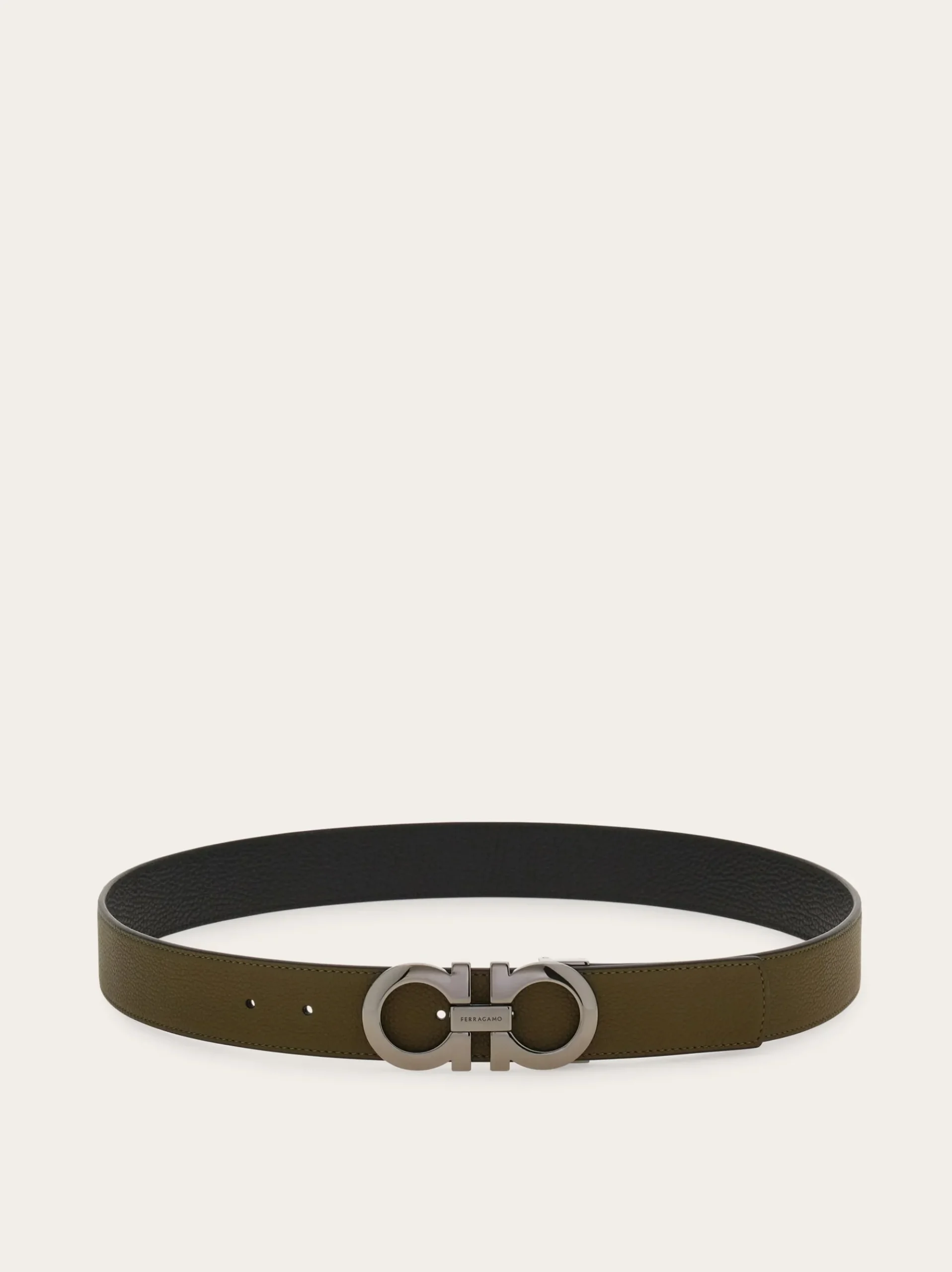 Reversible and adjustable Gancini belt - Men