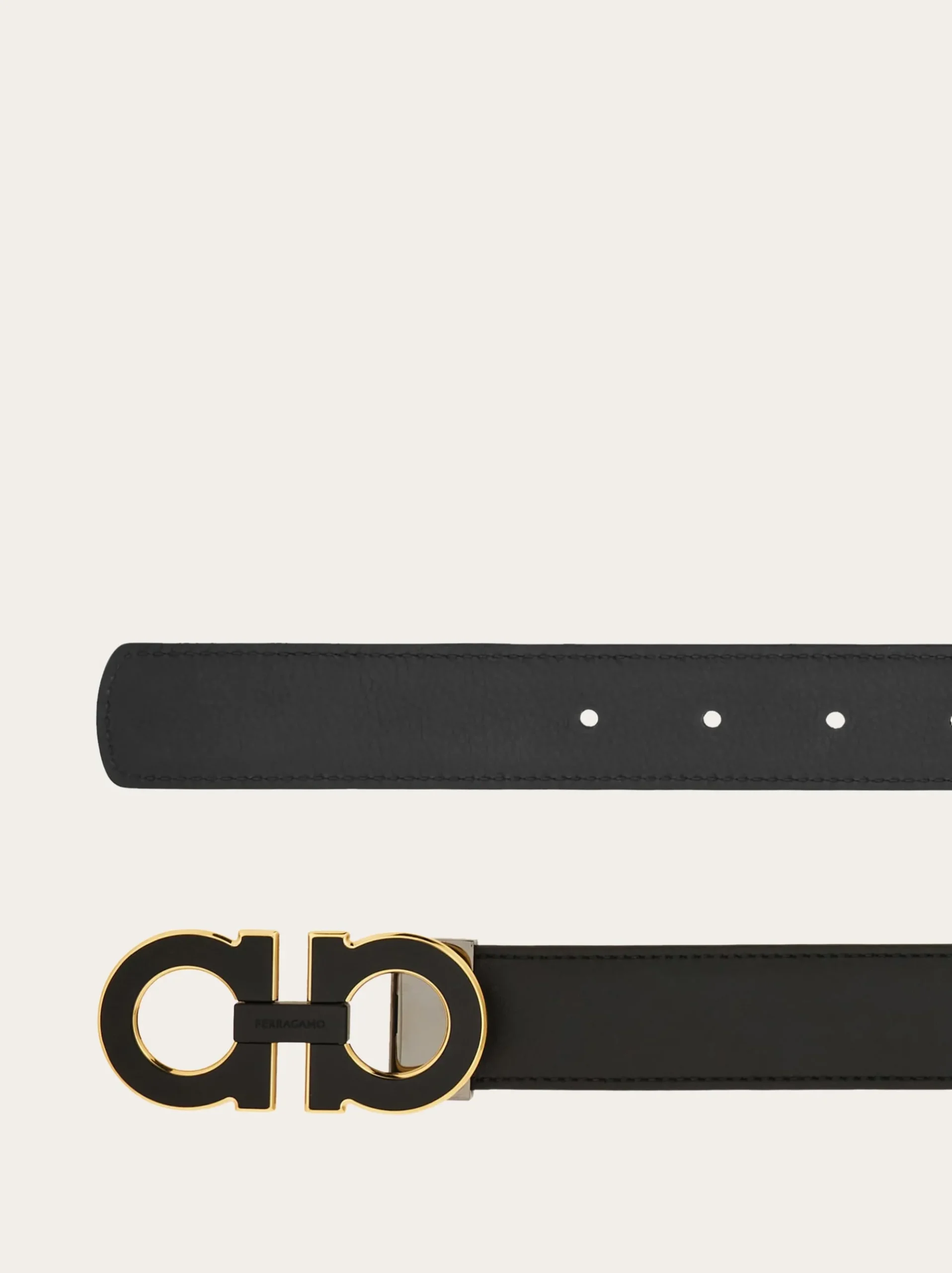 Reversible and adjustable Gancini belt - Men