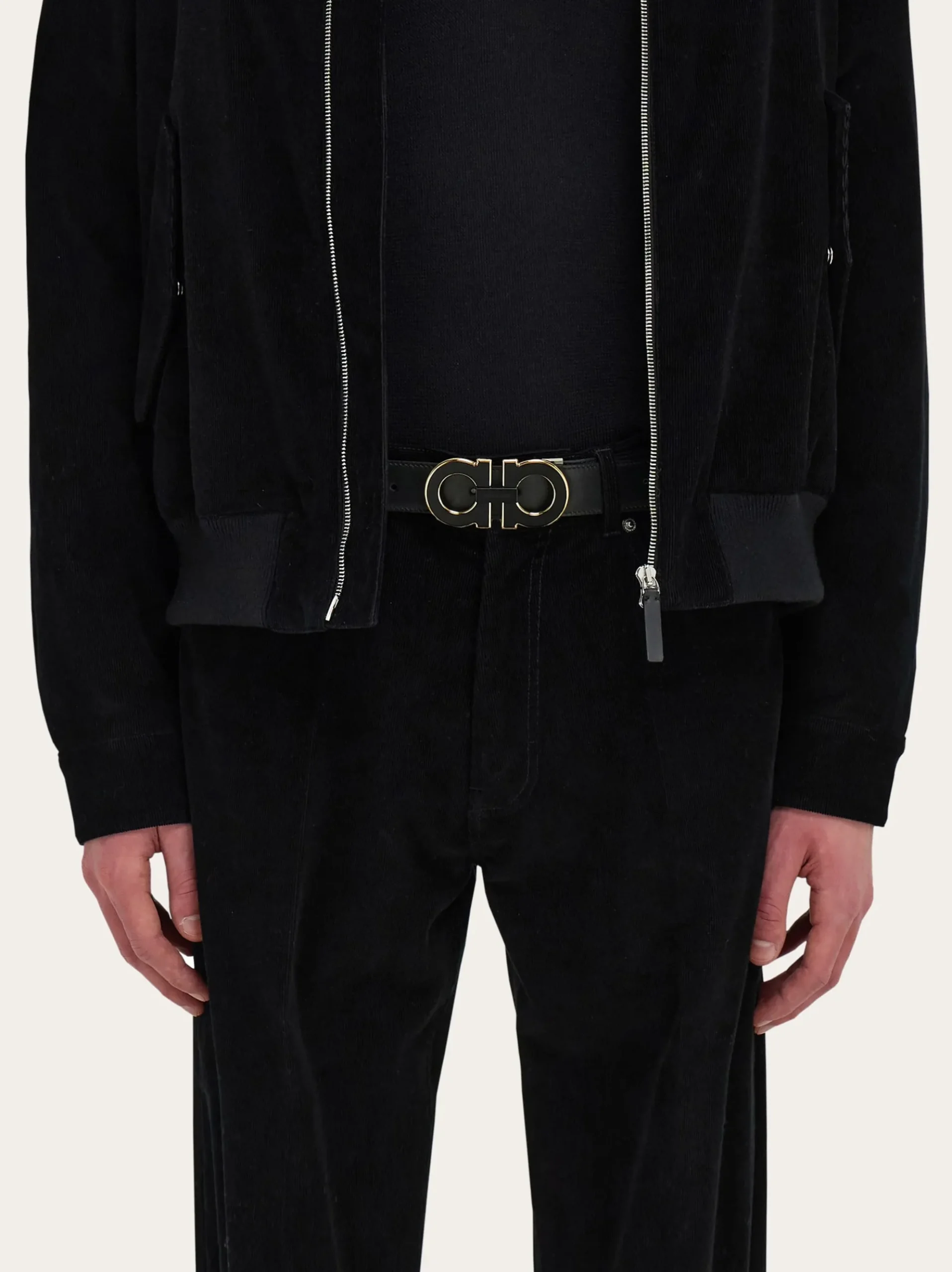 Reversible and adjustable Gancini belt - Men
