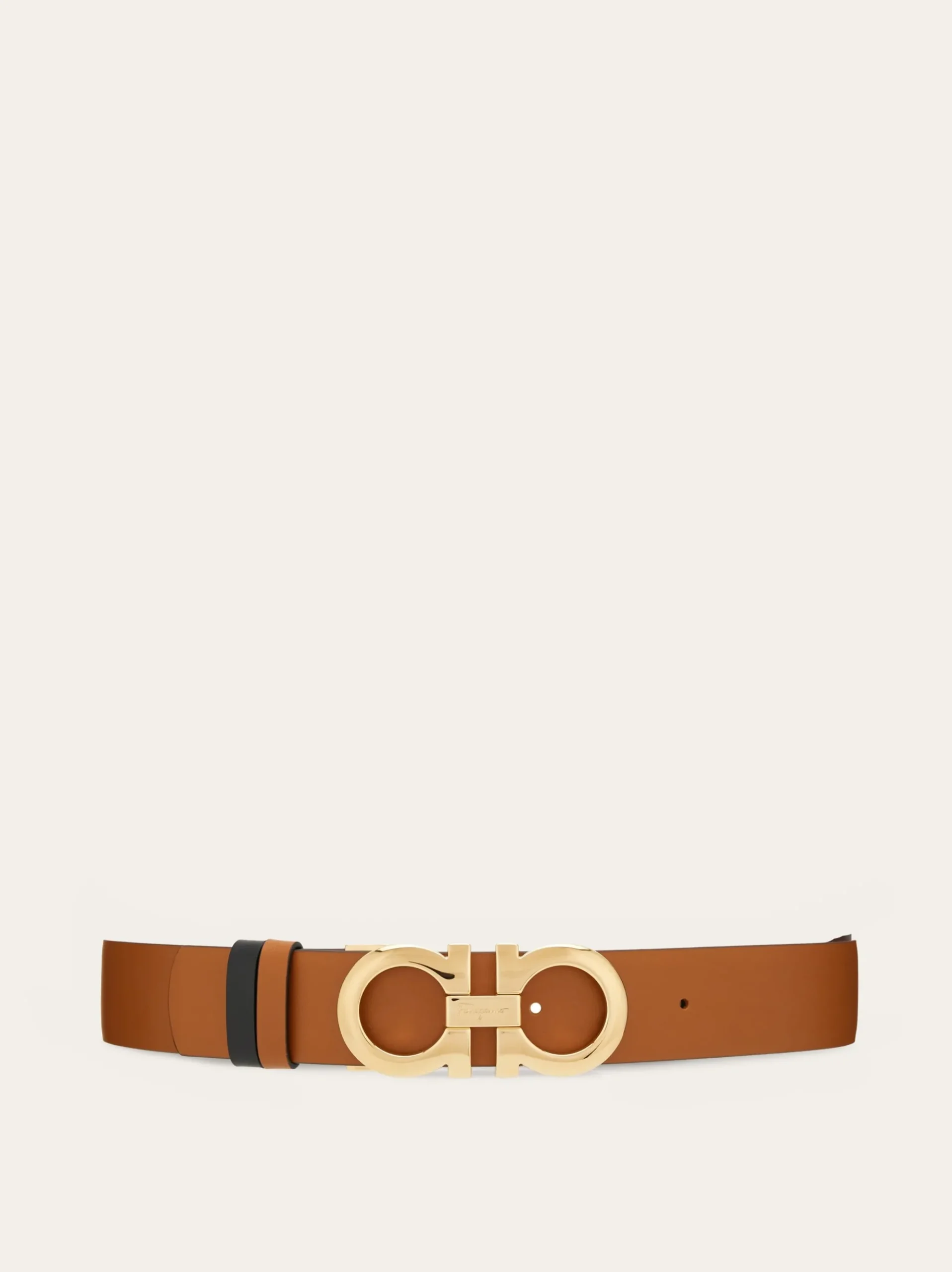 Reversible and adjustable Gancini belt - Women