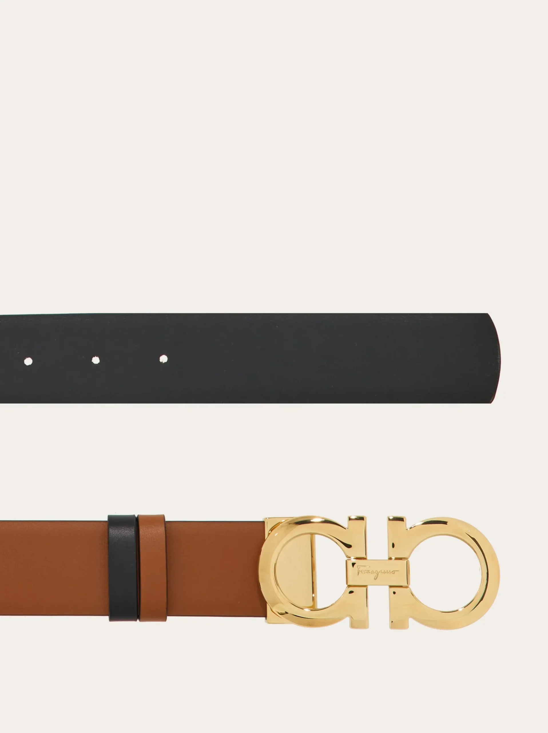 Reversible and adjustable Gancini belt - Women