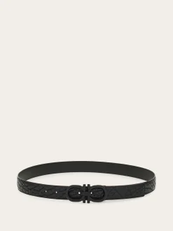 Reversible and adjustable Gancini belt - Men