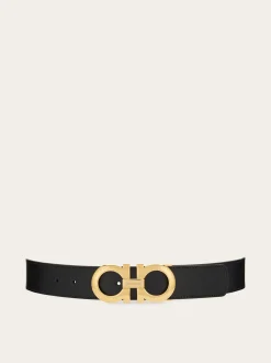 Reversible and adjustable Gancini belt - Men