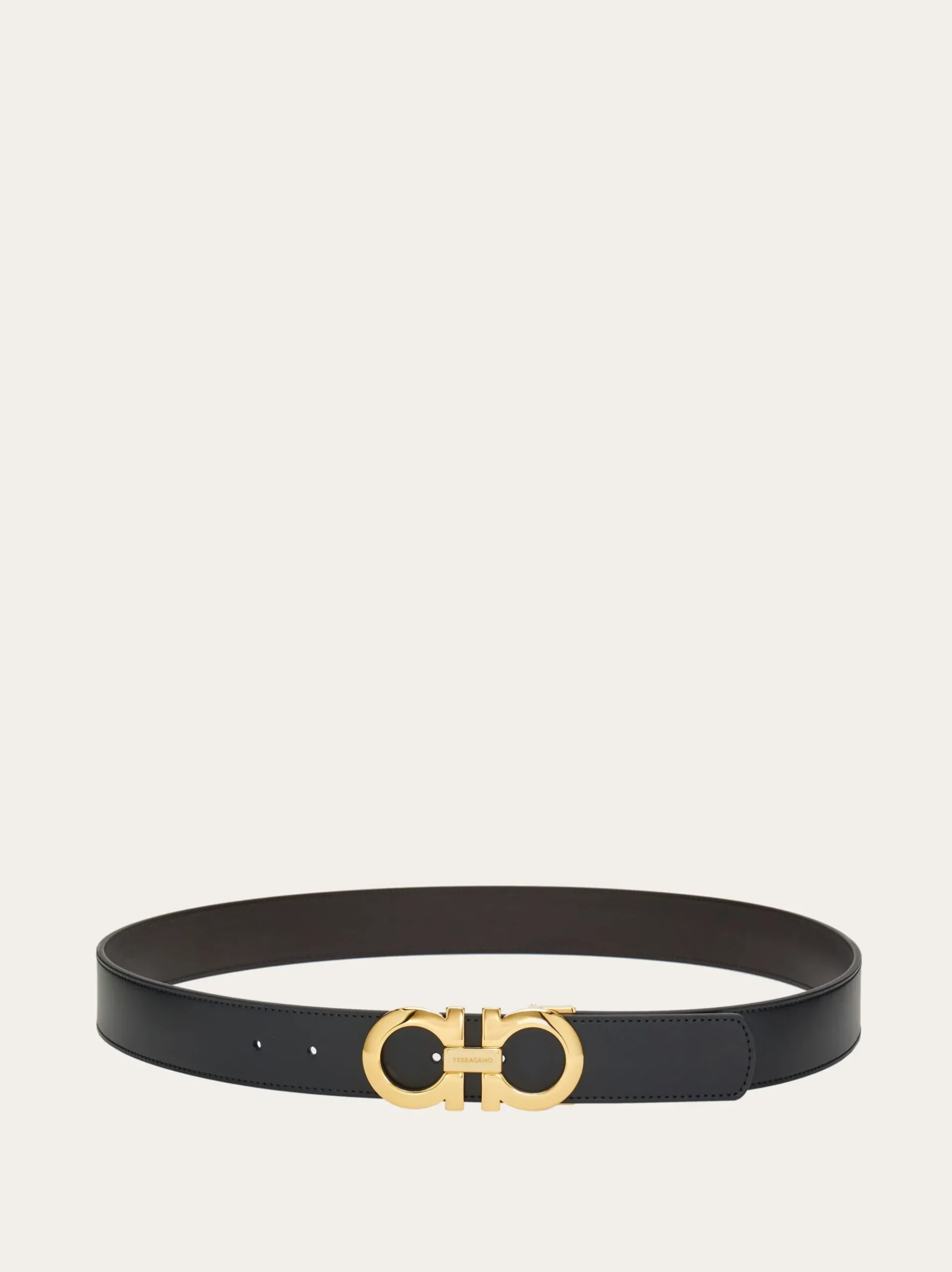 Reversible and adjustable Gancini belt - Men