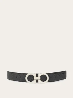 Reversible and adjustable Gancini belt - Men