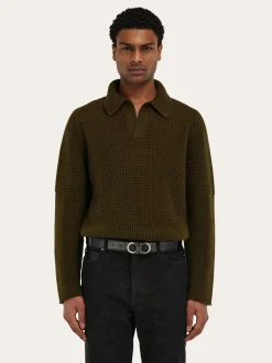 Reversible and adjustable Gancini belt - Men