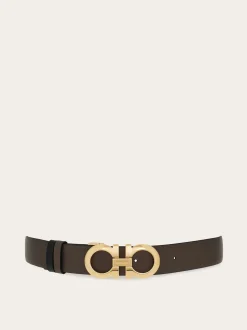 Reversible and adjustable Gancini belt - Women