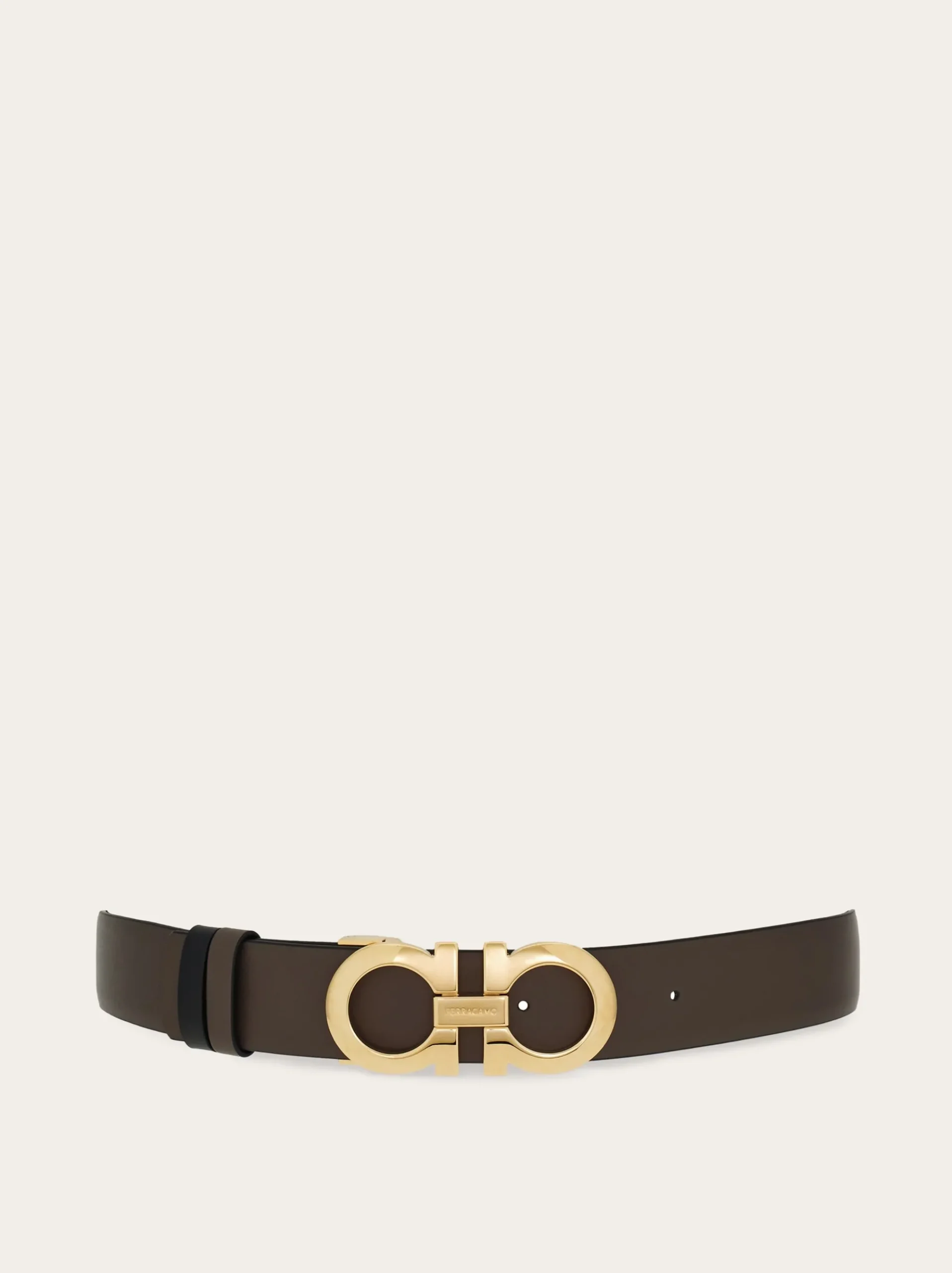 Reversible and adjustable Gancini belt - Women