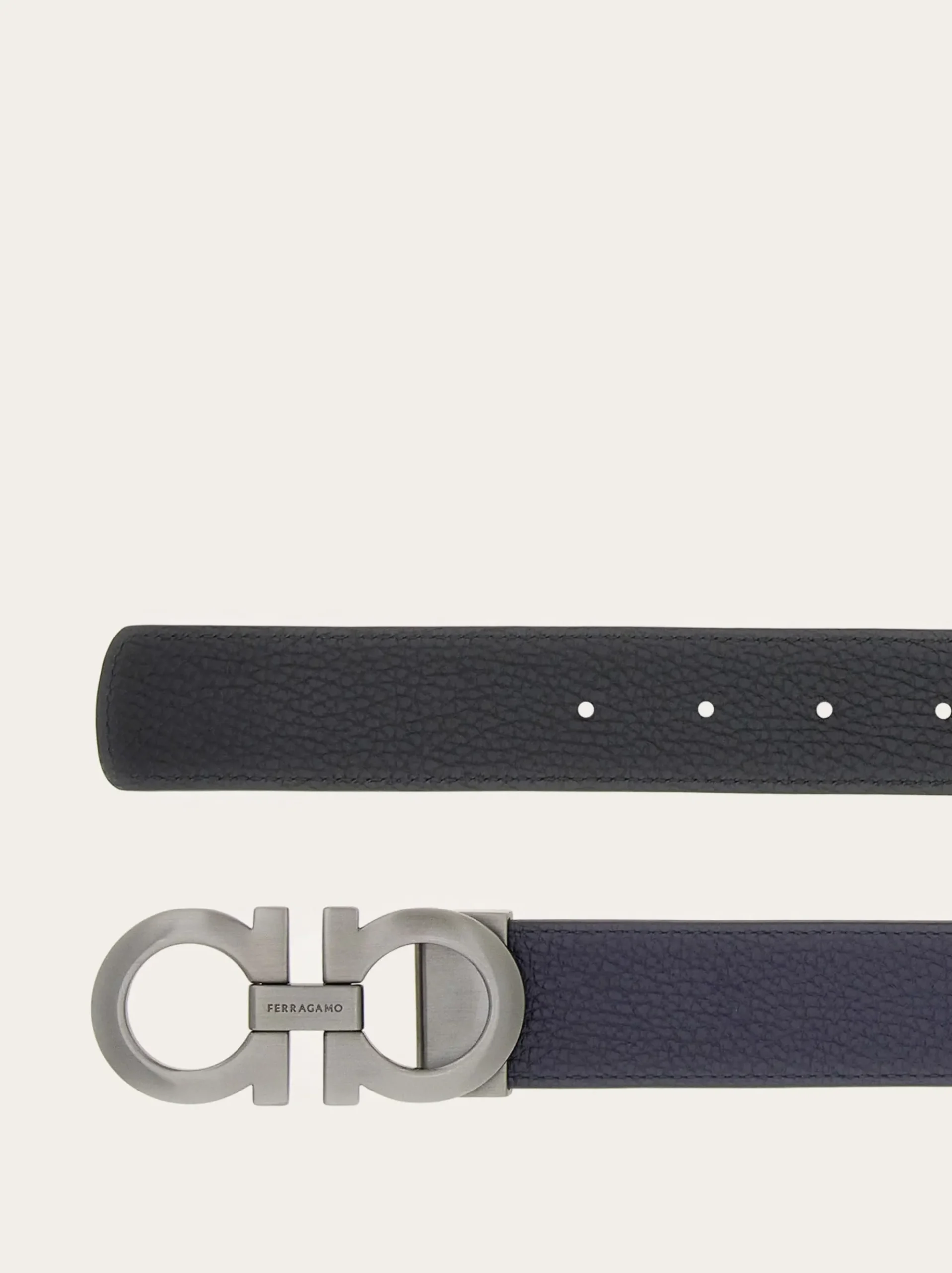 Reversible and adjustable Gancini belt - Men