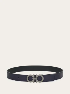 Reversible and adjustable Gancini belt - Men